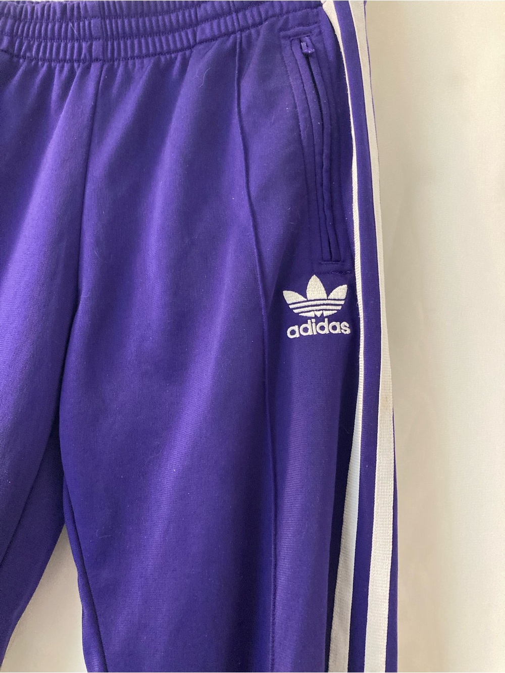 adidas Purple Trefoil 3-Stripes Track Pants Size M